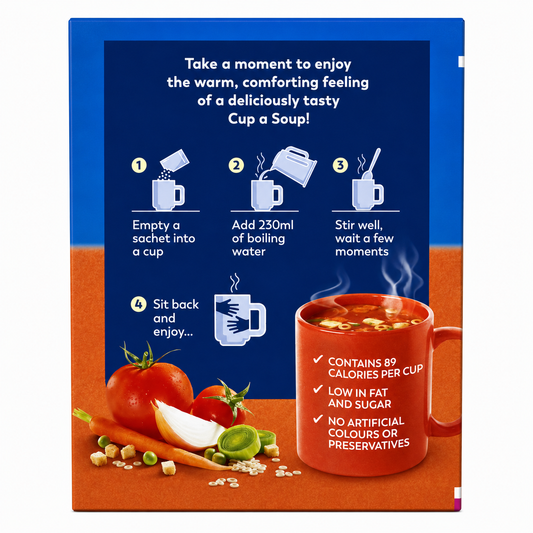 Batchelor's Cup-A-Soup Cream Of Minestrone With Croutons (4 Cups) Imported From UK - Nosh Products