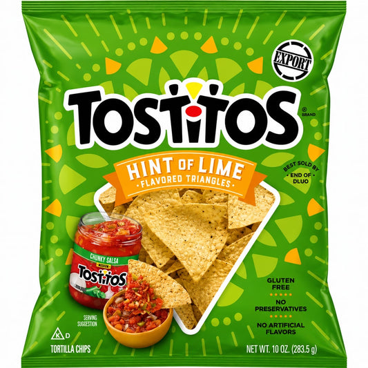 Tostitos Hint Of Lime Nachos 368gm Imported From USA - Nosh Products