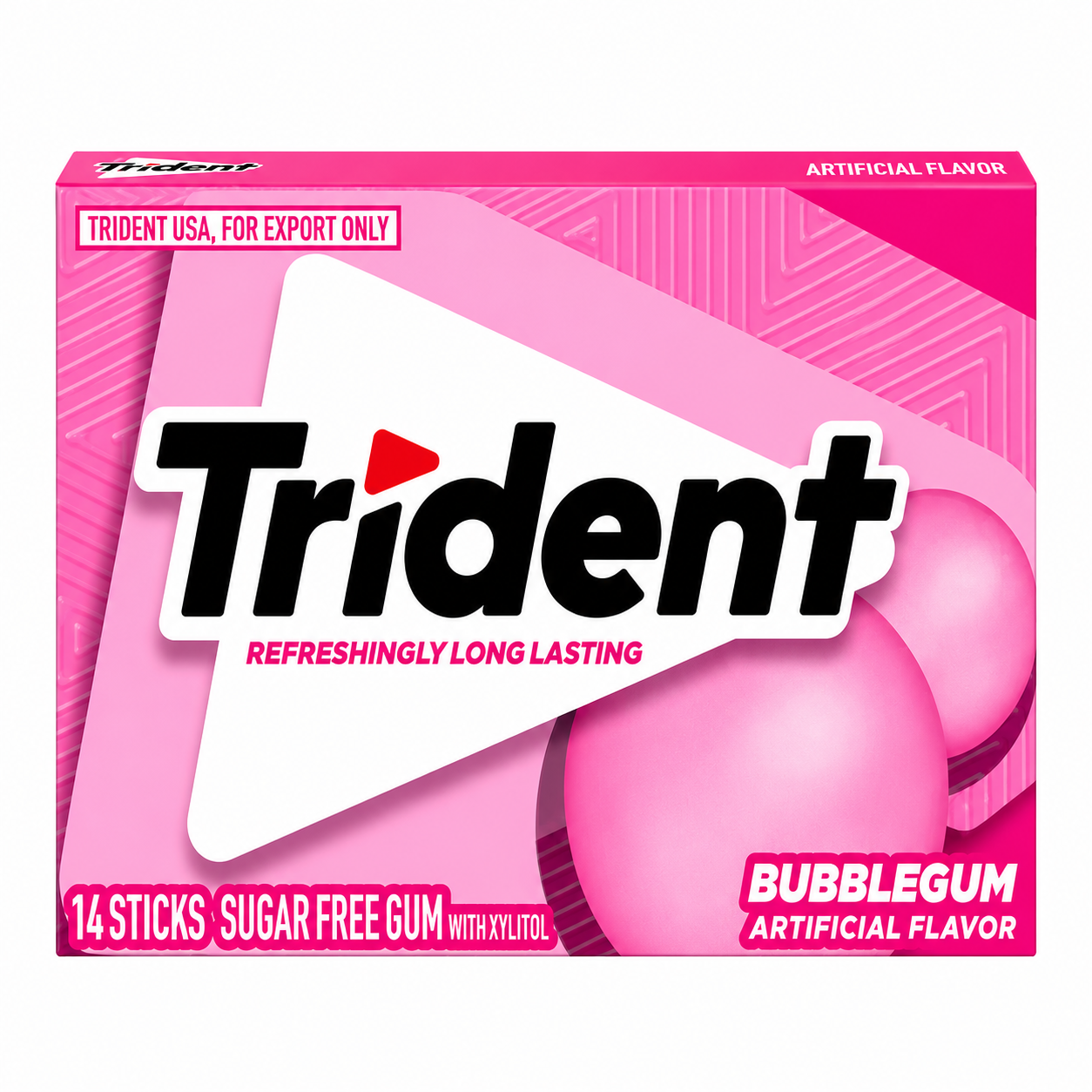 Trident Bubblegum Chewing Gum Imported From USA