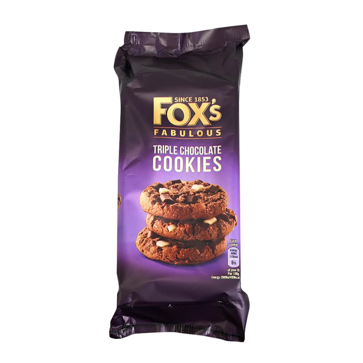 Fox Triple Chocolate Chip Cookies 180gm