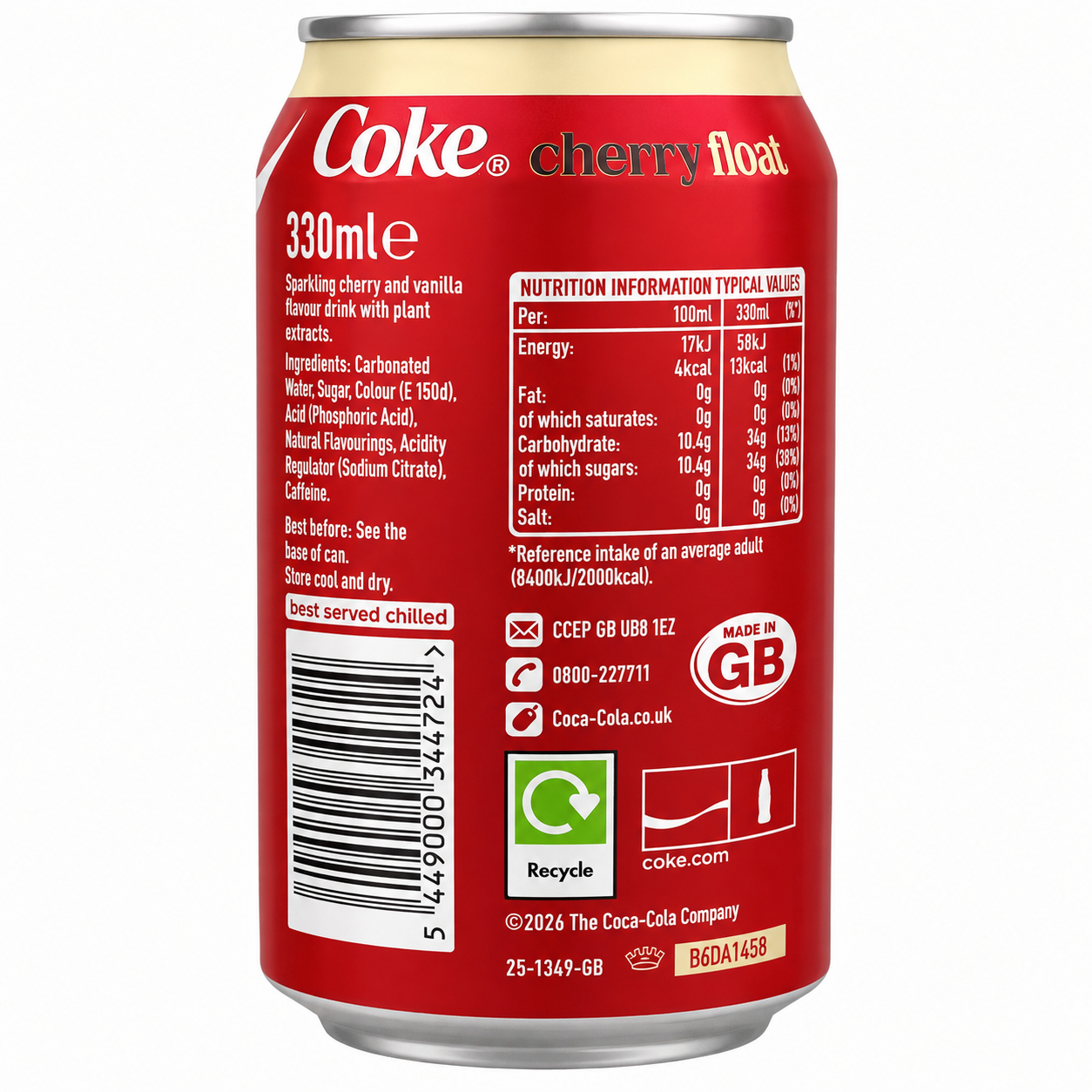 Coke Cherry Float 330ml Imported From UK