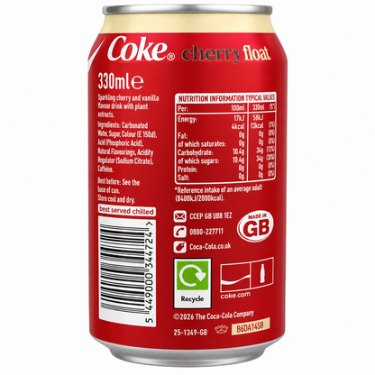 Coke Cherry Float 330ml Imported From UK