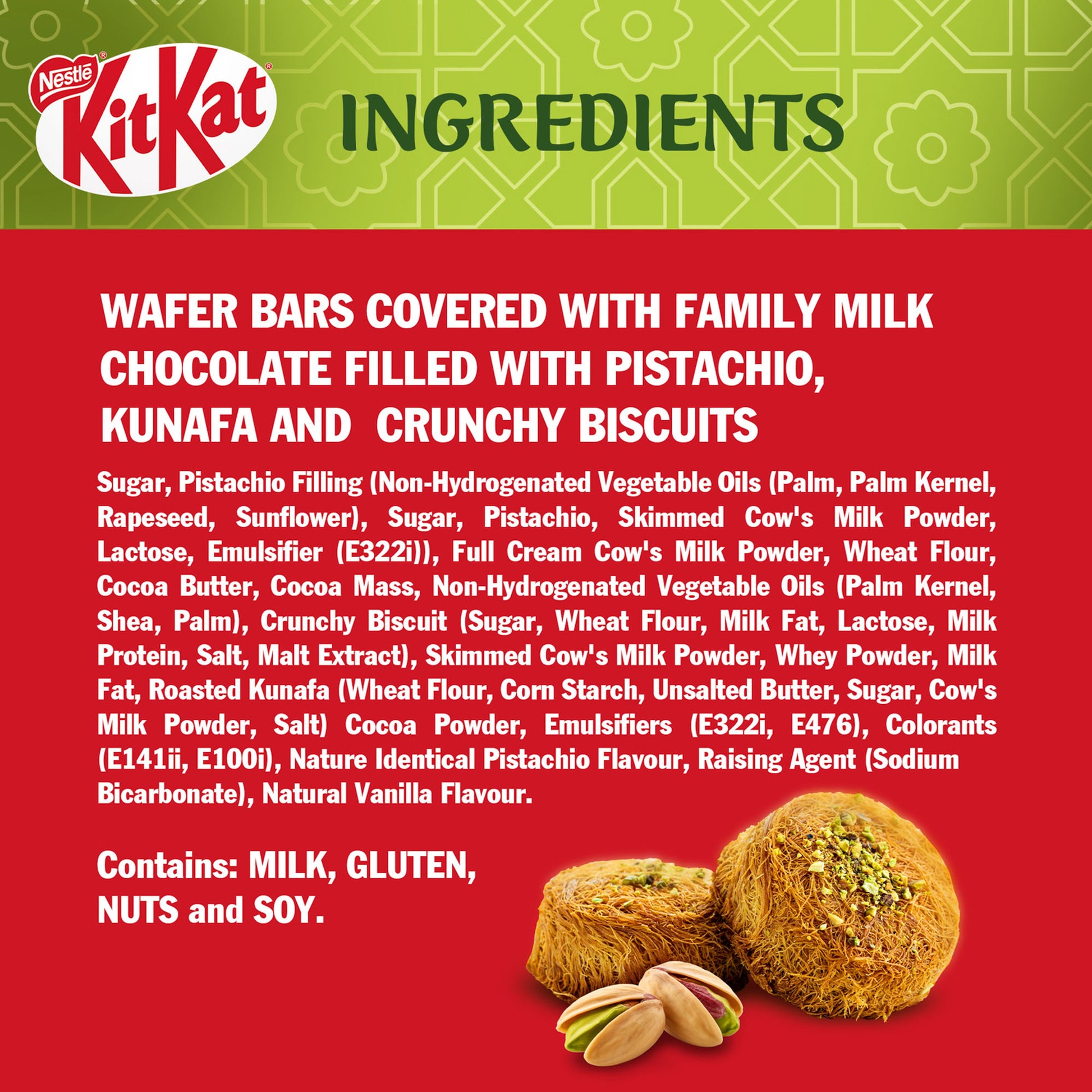 Kit Kat Pistachio Kunafa Limited Edition 166gm - Nosh Products