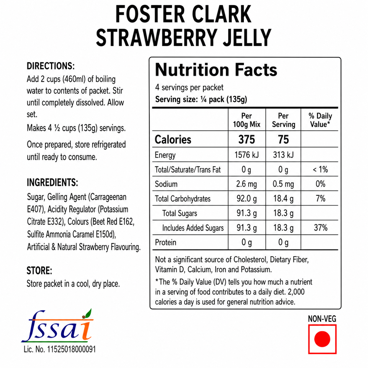 Foster Clark Jelly Strawberry 80gm Imported From UK - Nosh Products