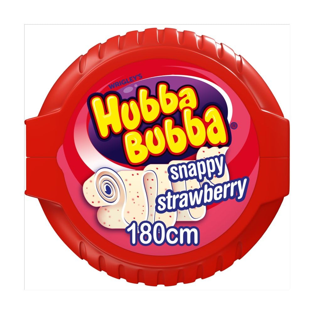 Hubba Bubba Tape Seriously Strawberry Chewing Gum 56gm