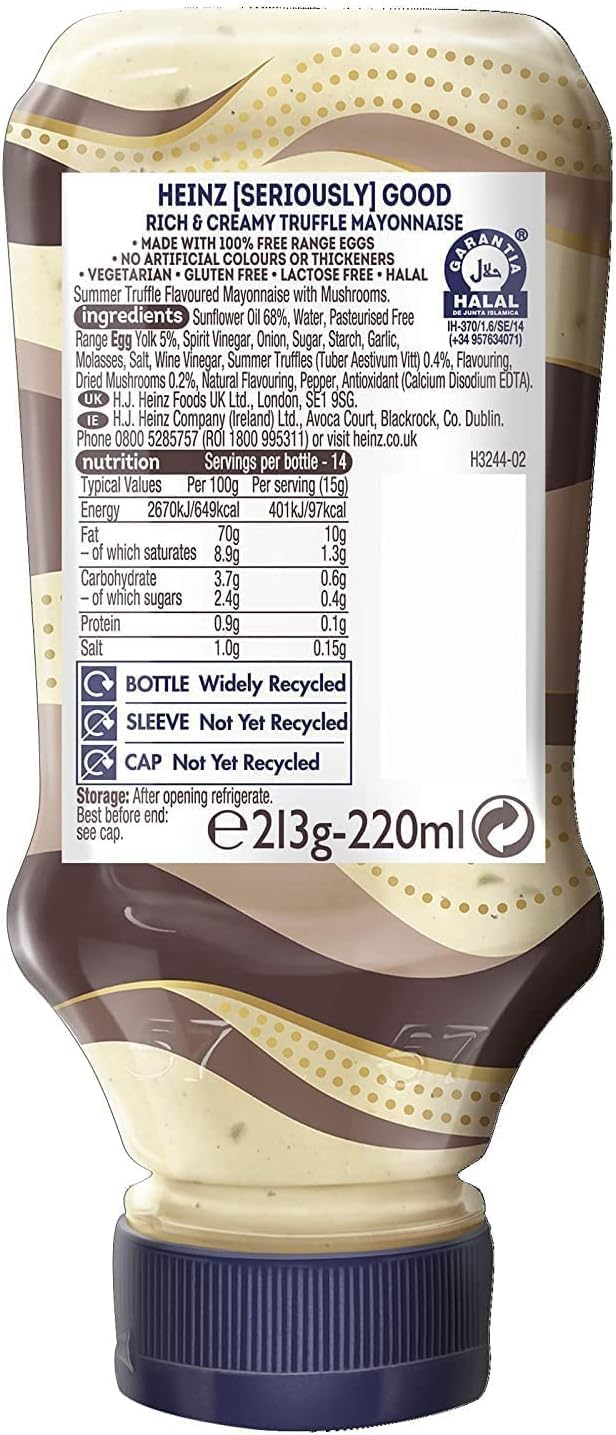 Heinz Truffle Mayonnaise Sauce And Dip 250ml