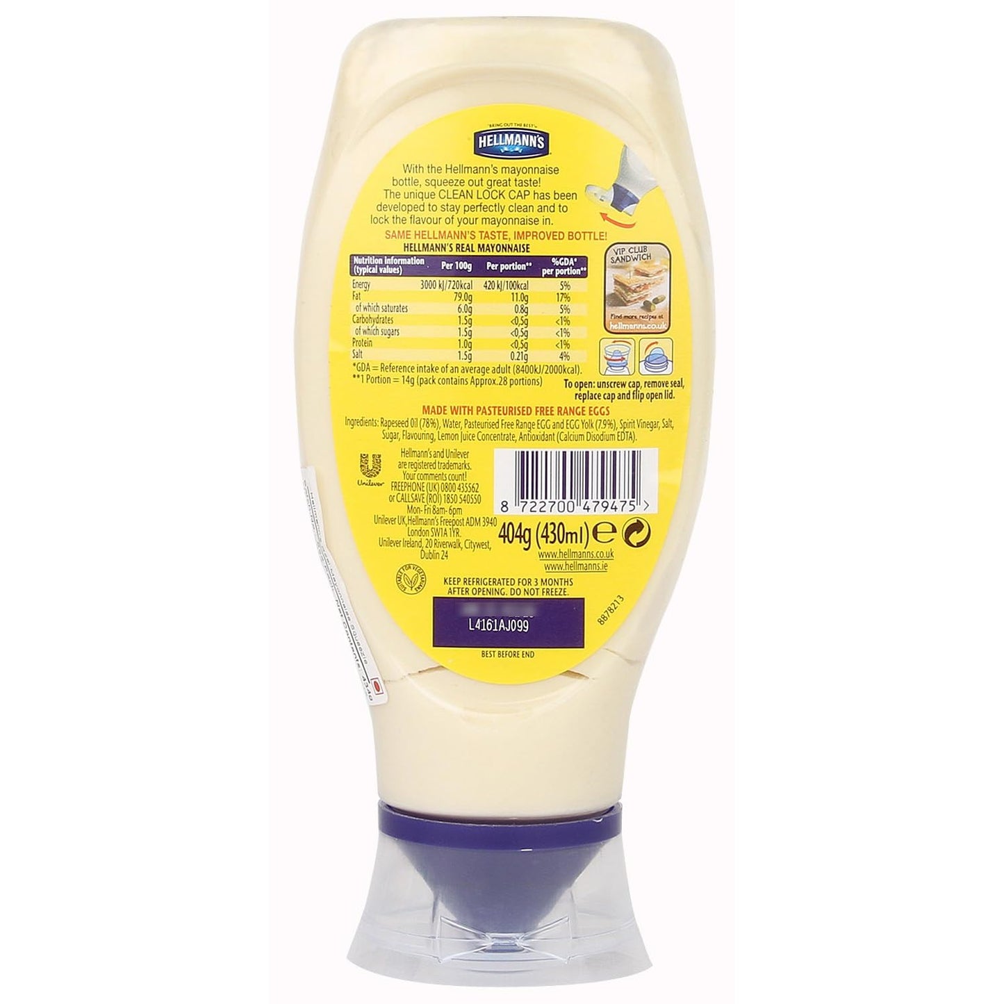 Hellmann's Real Mayonnaise 430ml