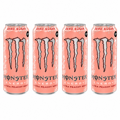 Monster Energy Drink Ultra Peachy Keen Zero Sugar 500ml (Pack of 4) Imported From UK