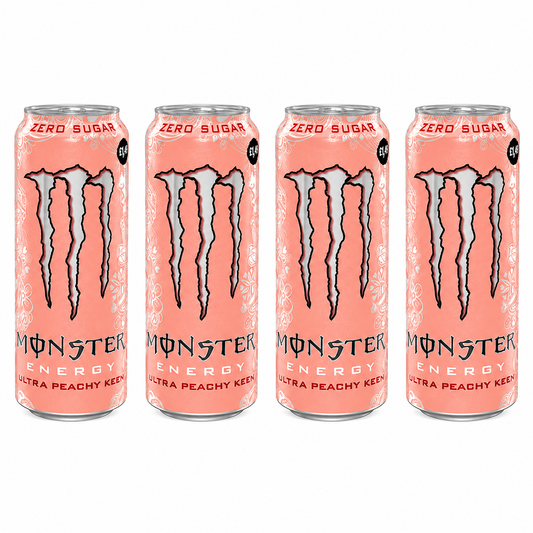 Monster Energy Drink Ultra Peachy Keen Zero Sugar 500ml (Pack of 4) Imported From UK