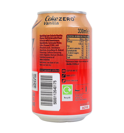 Coke Vanilla Zero Sugar 330ml