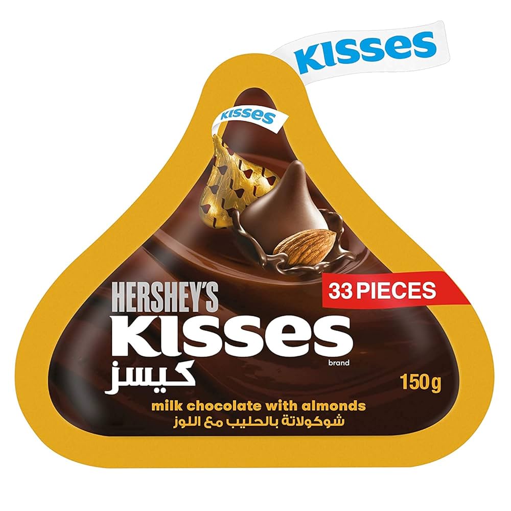 Hershey Kisses Milk Chocolate With Almonds 150gm