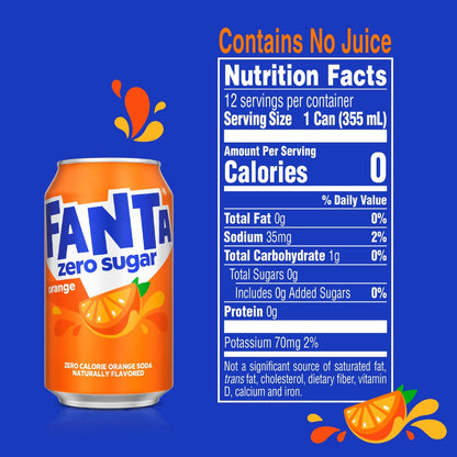 Fanta Orange Sugar Free 330ml