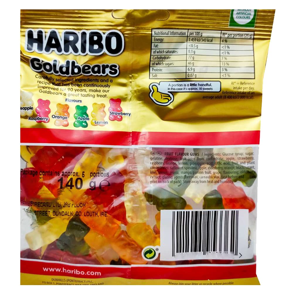 Haribo Goldbear Gummy Bear Candy 140gm