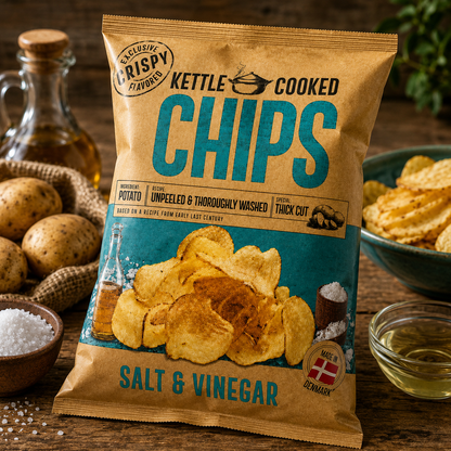 Kettle Cooked Chips Salt And Vinegar 150gm Imported From Denmark