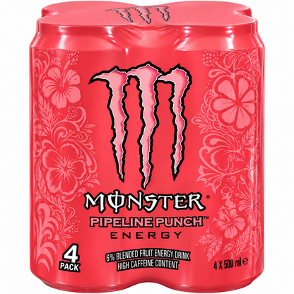 Monster Energy Drink Pipeline Punch 500ml (Pack of 4) Imported From UK