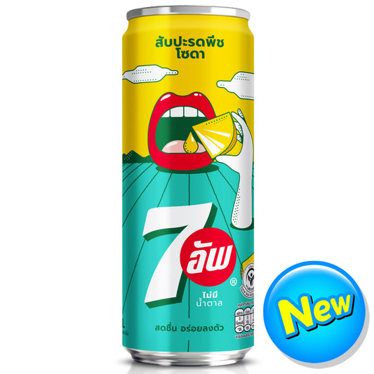 7 Up Peach And Pineapple Zero Sugar Soda 325ml