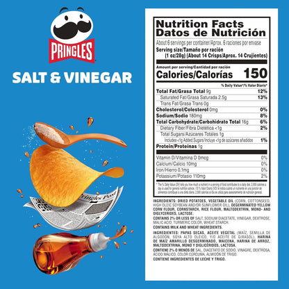 Pringles Salt And Vinegar Chips 158gm