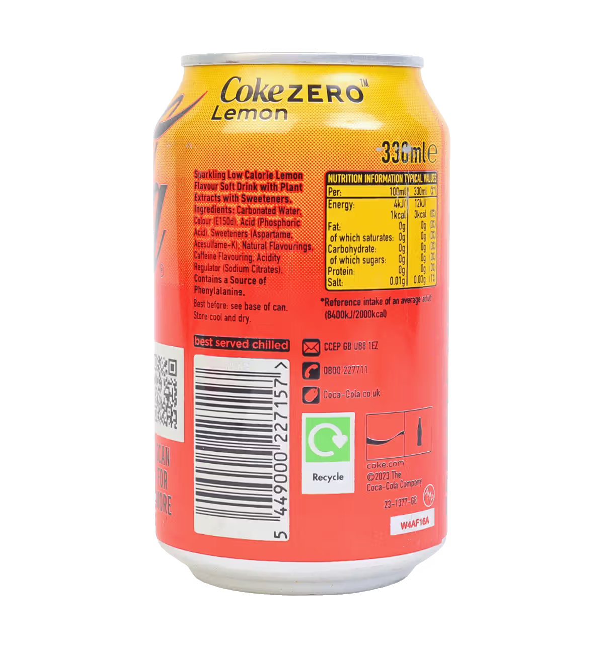 Coke Lemon Zero Sugar 330ml