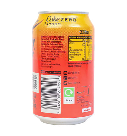 Coke Lemon Zero Sugar 330ml