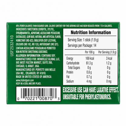 Trident Spearmint Chewing Gum Imported From USA - Nosh Products