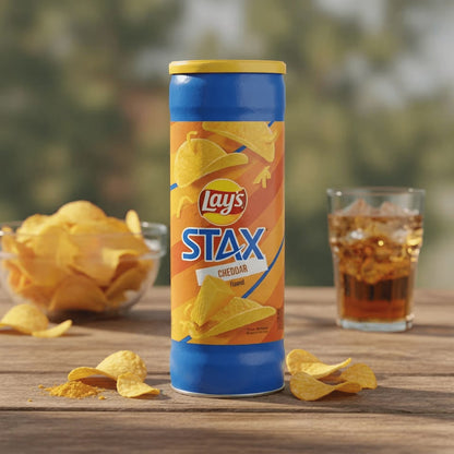 Lays Stax Cheddar Cheese Chips 155gm - Nosh Products