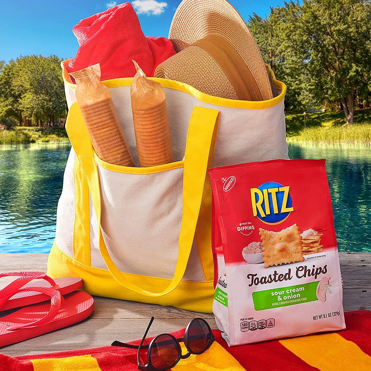 Ritz Toasted Chips Sour Cream And Onion 229gm - Nosh Products