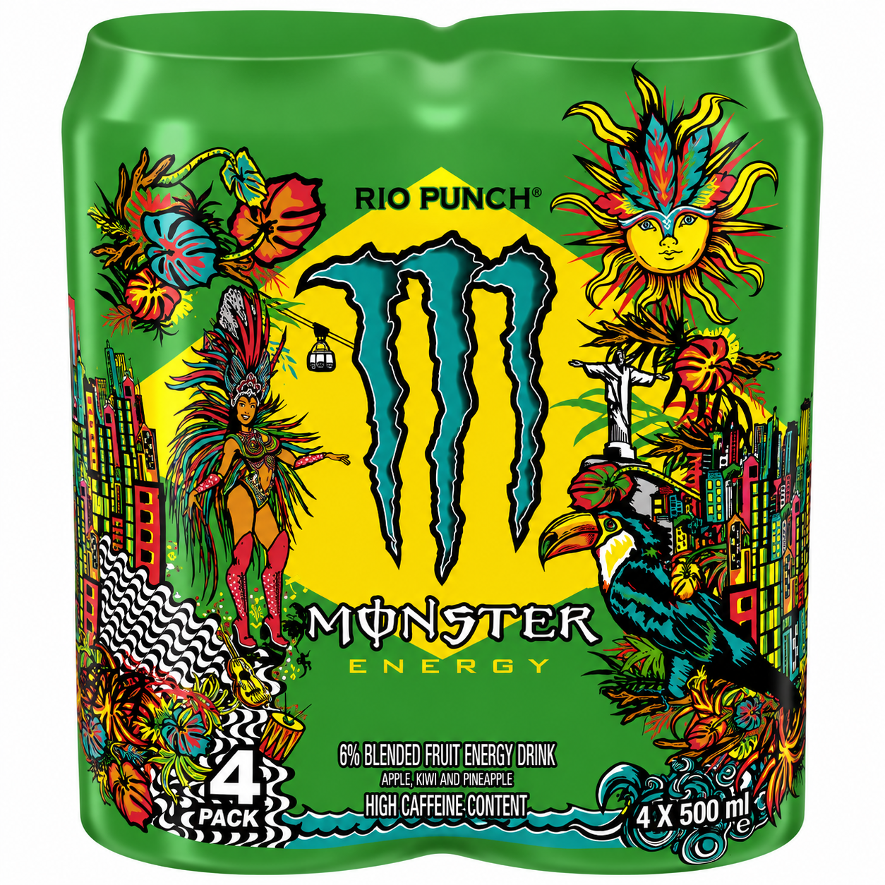 Monster Energy Drink Rio Punch 500ml (Pack Of 4) Imported From UK