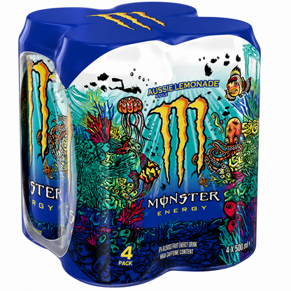 Monster Energy Drink Aussie Lemonade 500ml (Pack of 4) Imported From UK