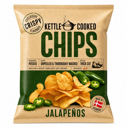 Kettle Cooked Chips Jalapeno 150gm Imported From Denmark