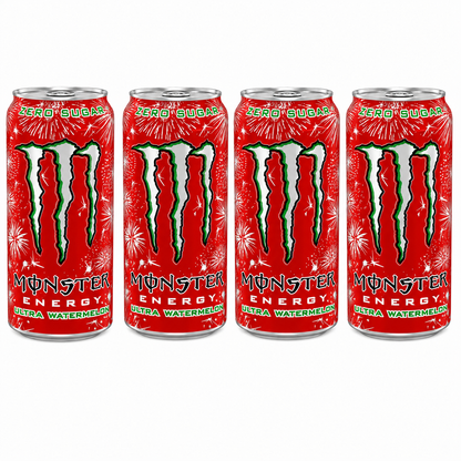 Monster Energy Drink Ultra Watermelon Zero Sugar 500ml ( Pack Of 4) Imported From UK