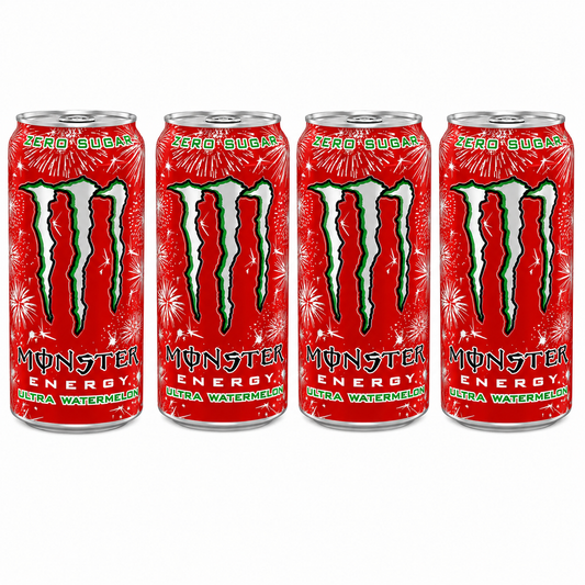 Monster Energy Drink Ultra Watermelon Zero Sugar 500ml ( Pack Of 4) Imported From UK
