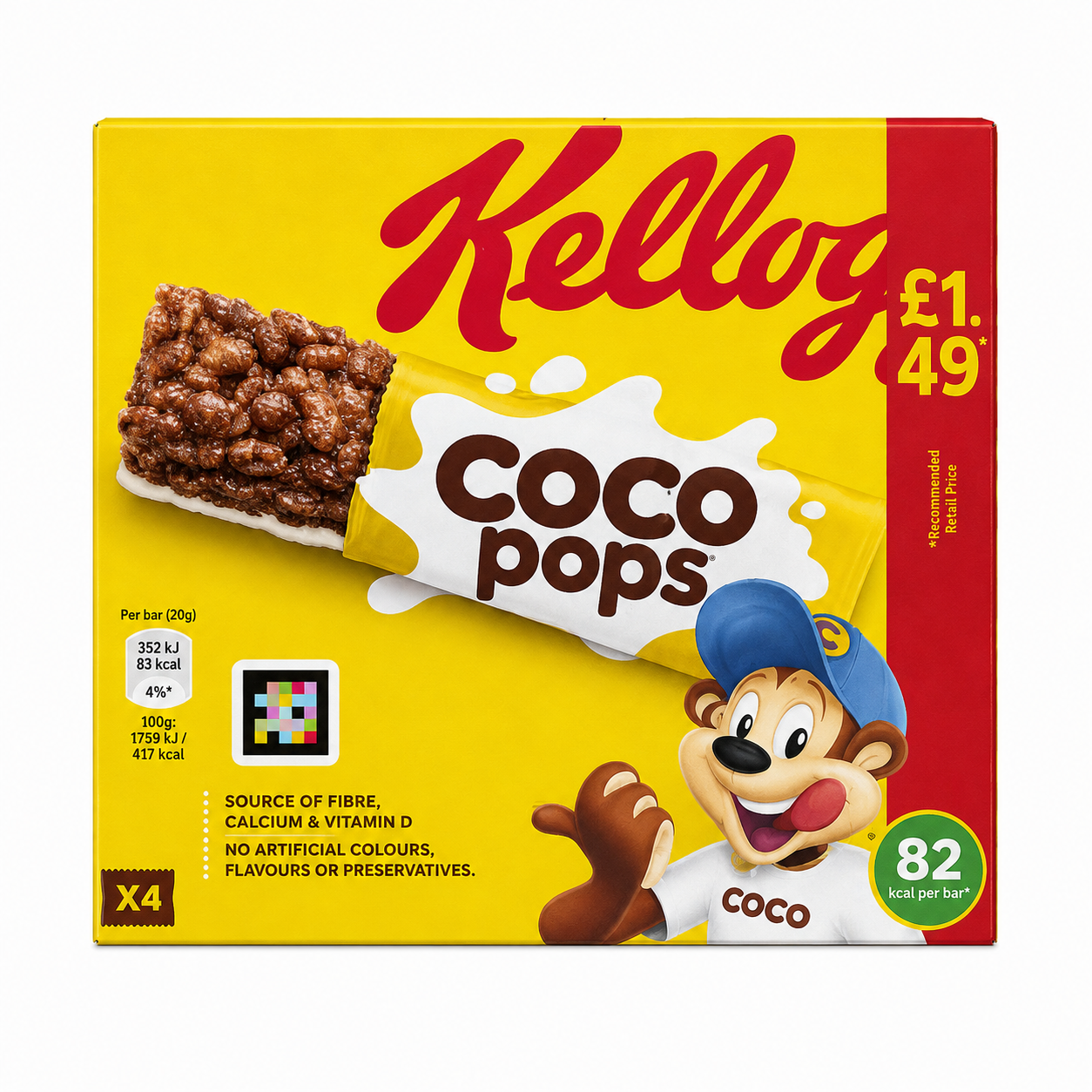 Kellogg's Coco Pop Bars 150gm Imported From UK - Nosh Products
