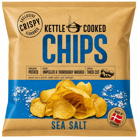 Kettle Cooked Chips Sea Salt 150gm Imported From Denmark