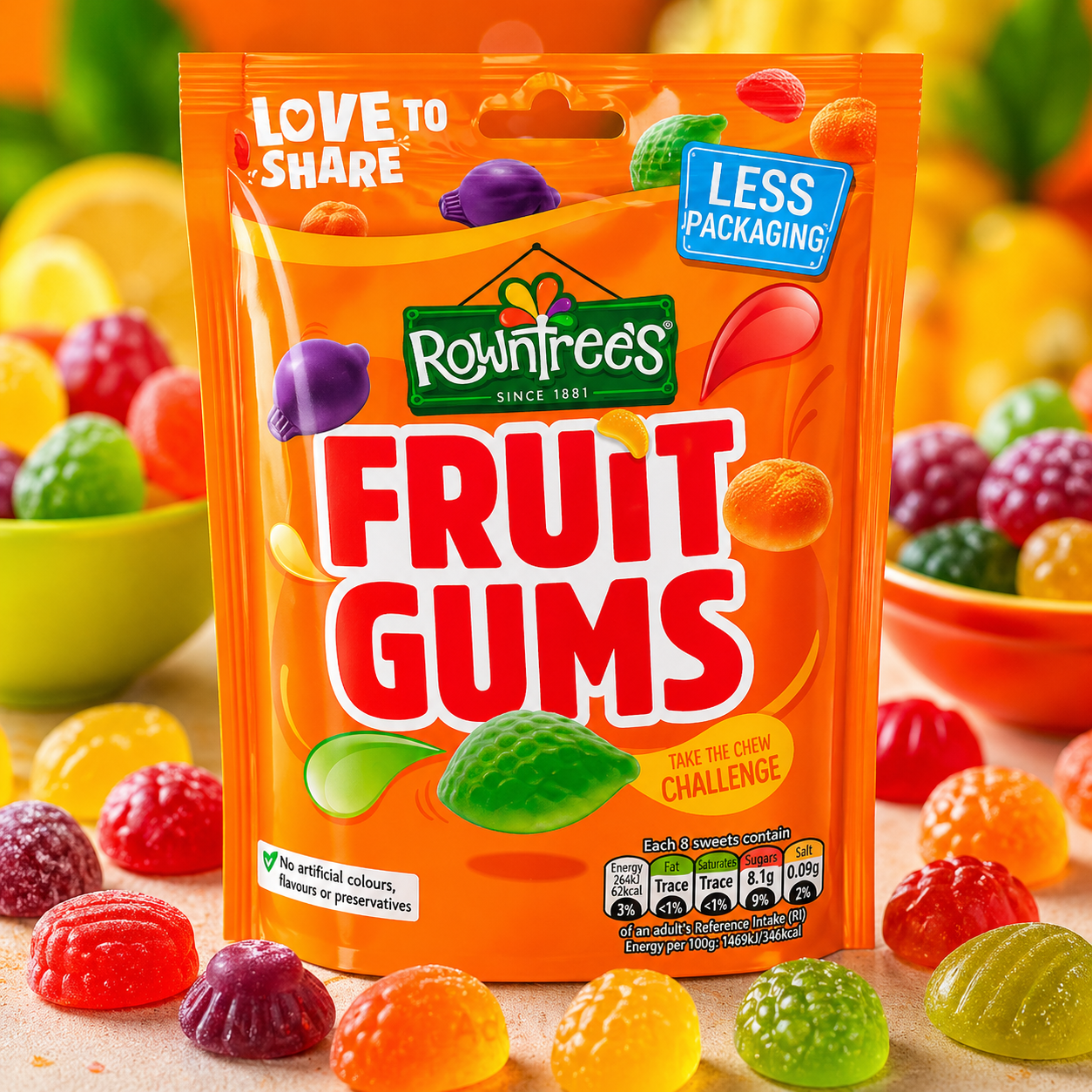 Rowntrees Fruit Gums Candy 120gm