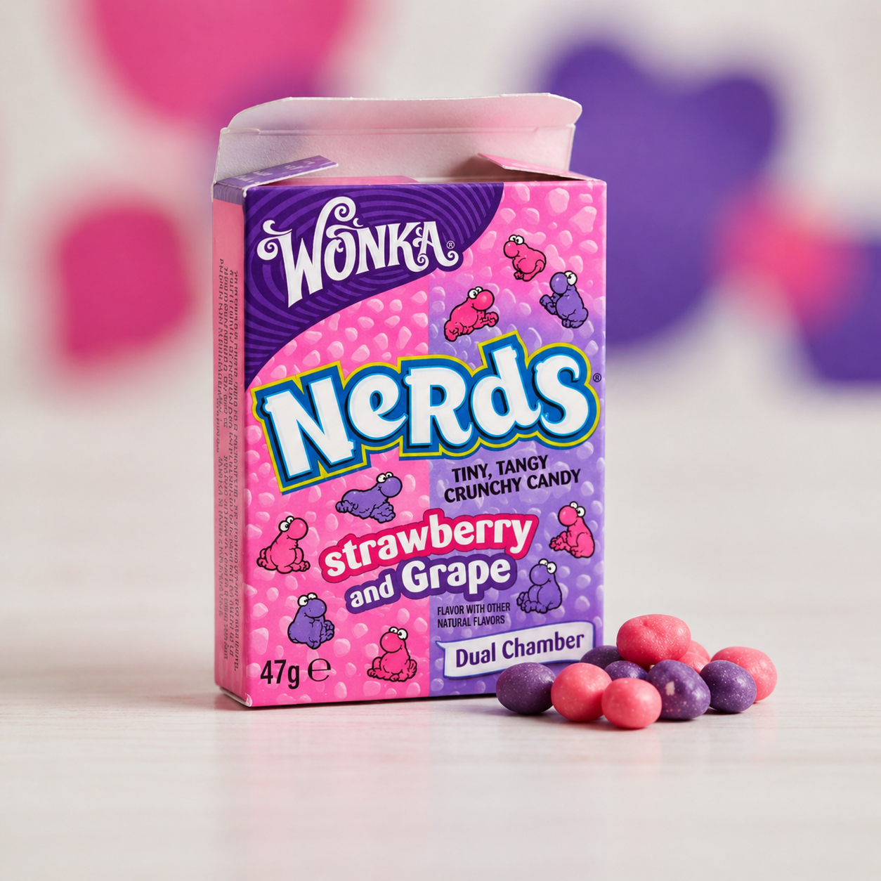Wonka Nerds Strawberry And Grape Candy 47gm