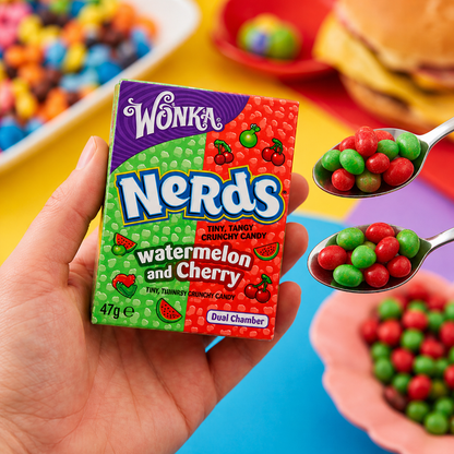 Wonka Nerds Watermelon And Cherry Candy 47gm - Nosh Products