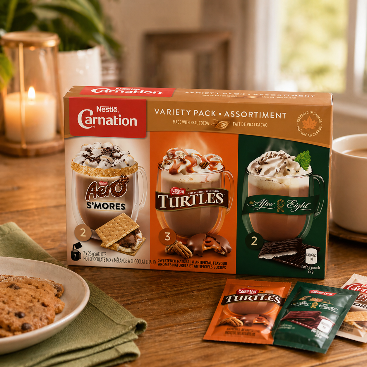 Nestle Carnation Variety Pack Hot Chocolate 250gm (10 Sachets)
