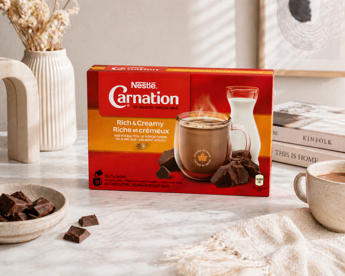 Nestle Carnation Rich And Creamy Hot Chocolate 250gm (10 Sachets) - Nosh Products