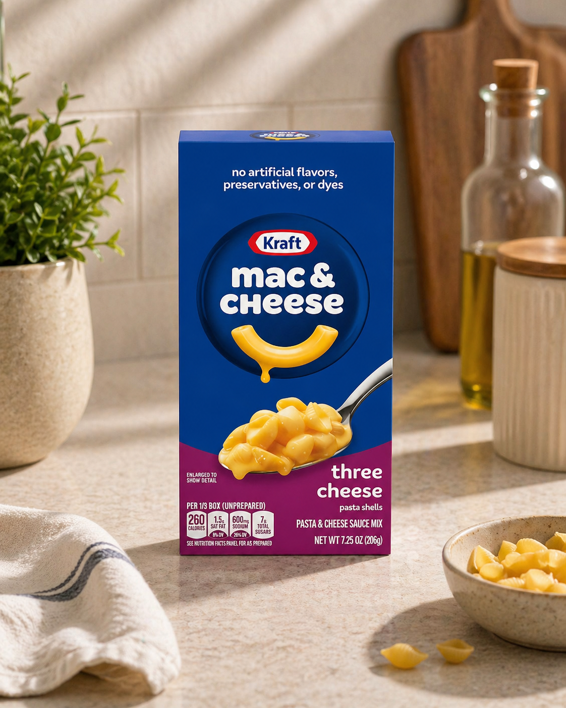 Kraft Macaroni And Cheese Three Cheese Dinner Box 206gm - Nosh Products