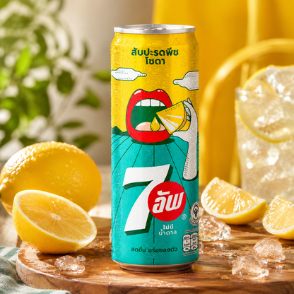 7 Up Peach And Pineapple Zero Sugar Soda 325ml Imported From Asia - Nosh Products