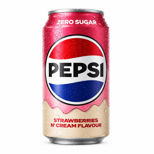 Pepsi Strawberries And Cream Soda Zero Sugar 330ml Imported From UK