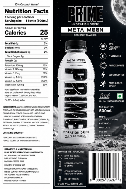 Prime Hydration Meta Moon Drink 500ml Imported From USA - Nosh Products