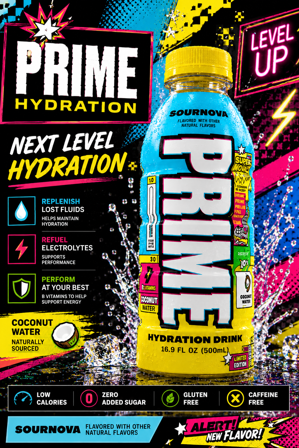 Prime Hydration Super Nova Drink 500ml Imported From USA - Nosh Products