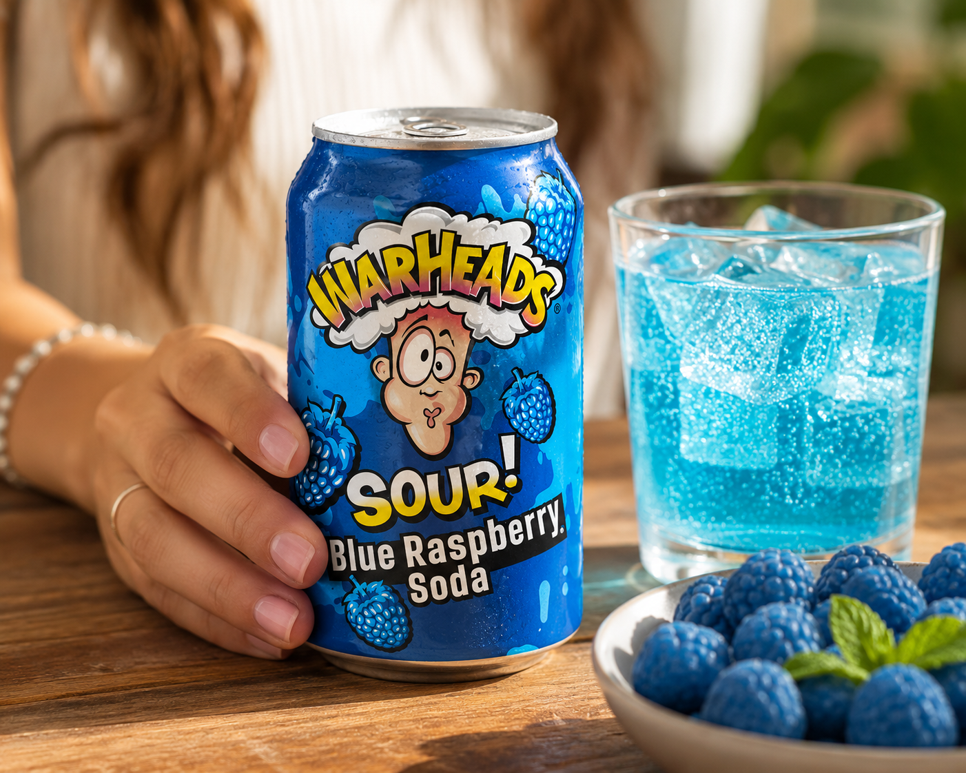 Warhead Blue Raspberry Soda 355ml  Imported From USA/UK - Nosh Products