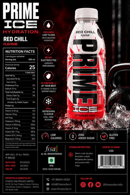 Prime Hydration Red Chill Drink 500ml Imported From USA - Nosh Products