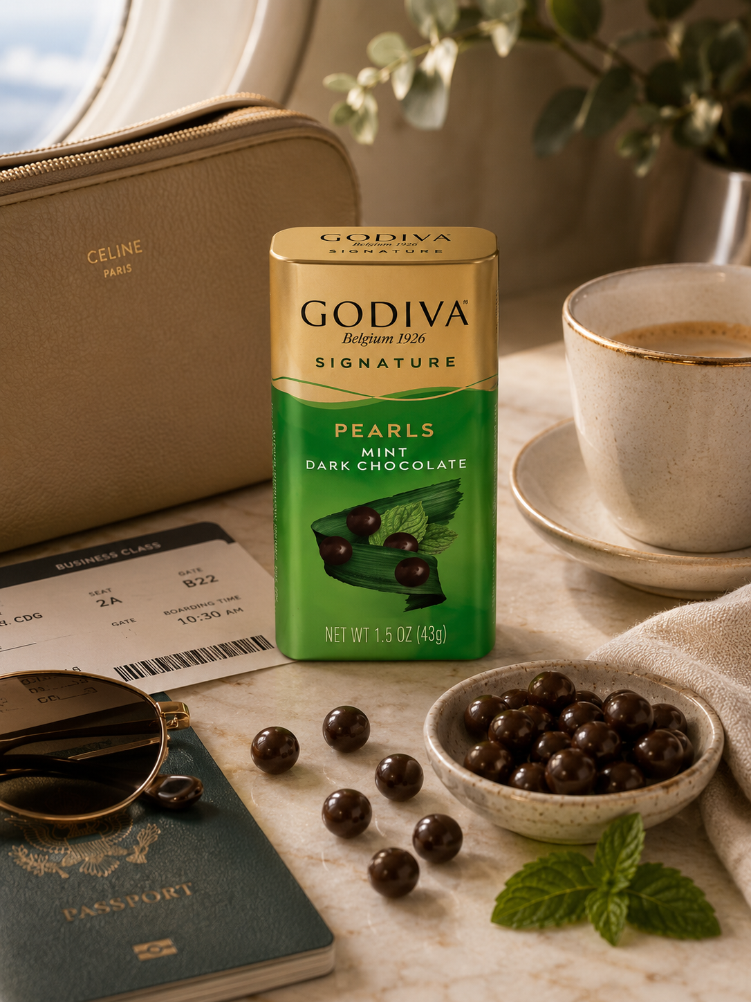 Godiva Pearls Mint Dark Chocolate 43gm Imported From Switzerland