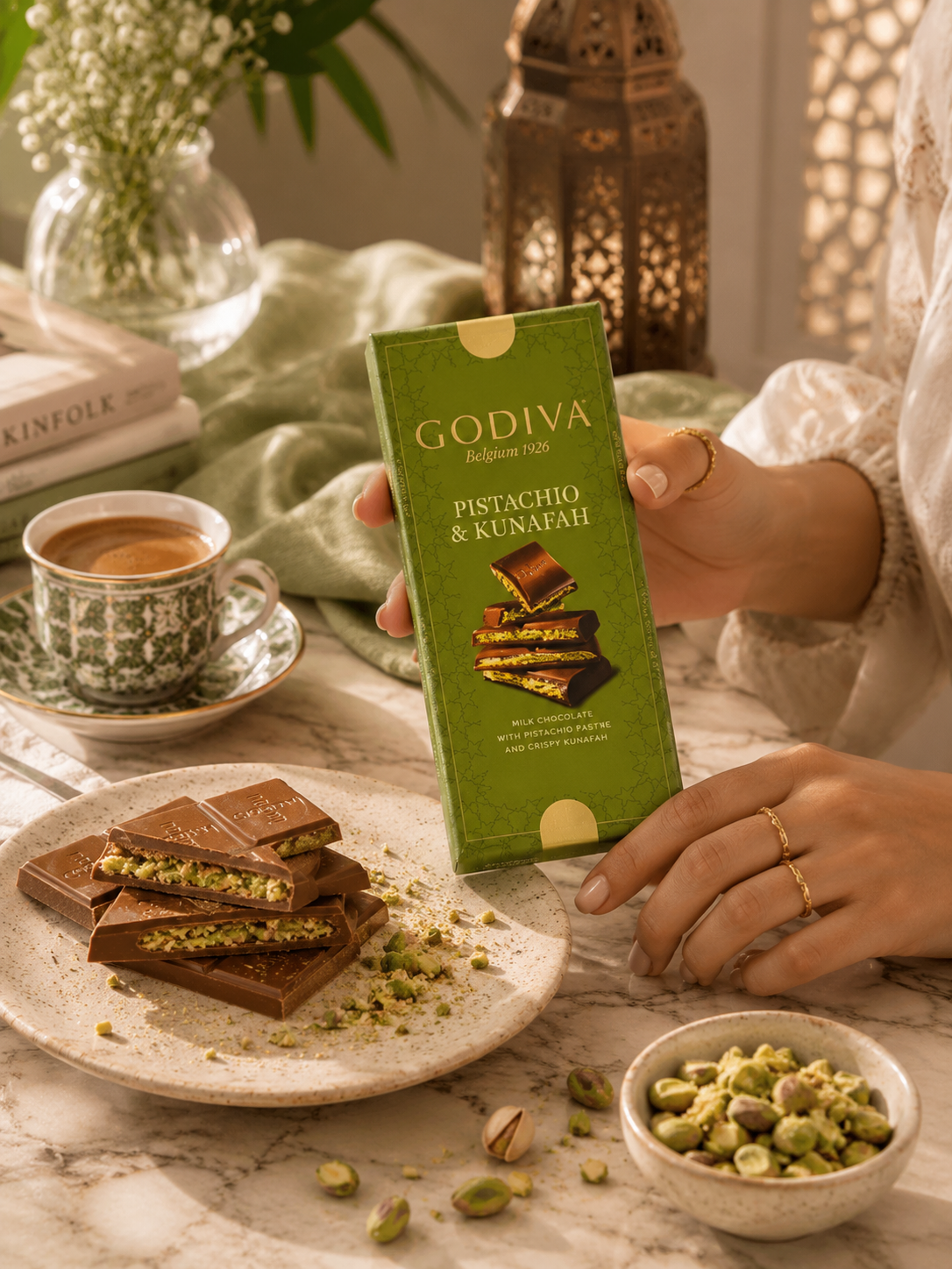 Godiva Pistachio Kunafa Milk Chocolate Bar 122gm Imported From Switzerland