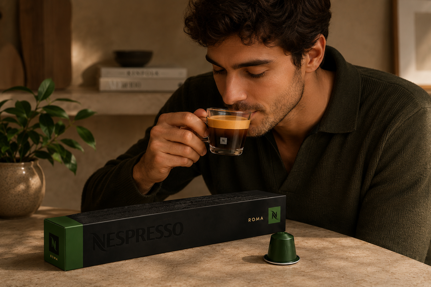 Nespresso Pods Sleeve Roma (10 Pods)  Imported From Switzerland - Nosh Products
