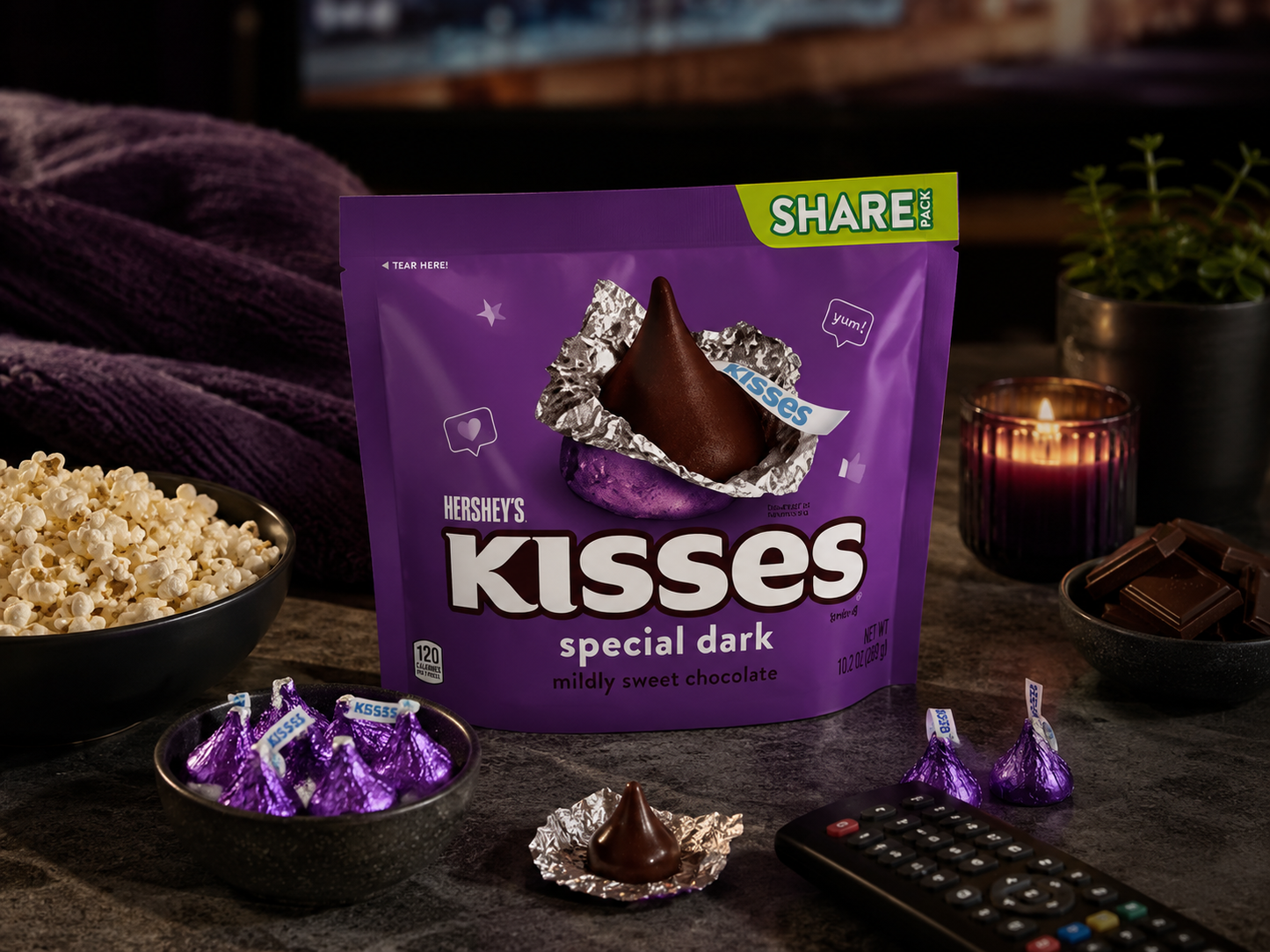 Hershey Kisses Special Dark Chocolate 306gm Imported From USA - Nosh Products