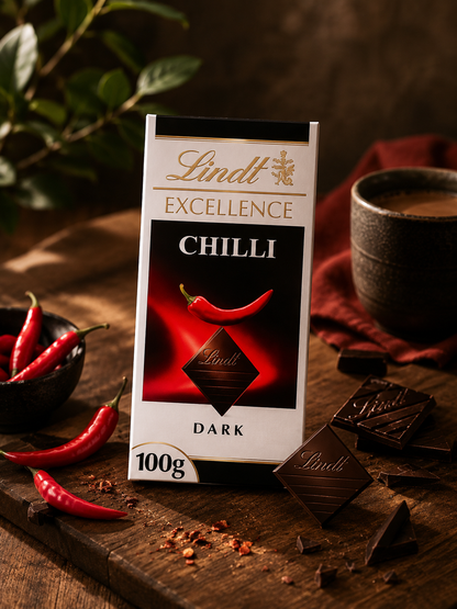 Lindt Excellence Chilli Dark Chocolate 100gm Global Import - Nosh Products